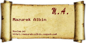 Mazurek Albin névjegykártya
